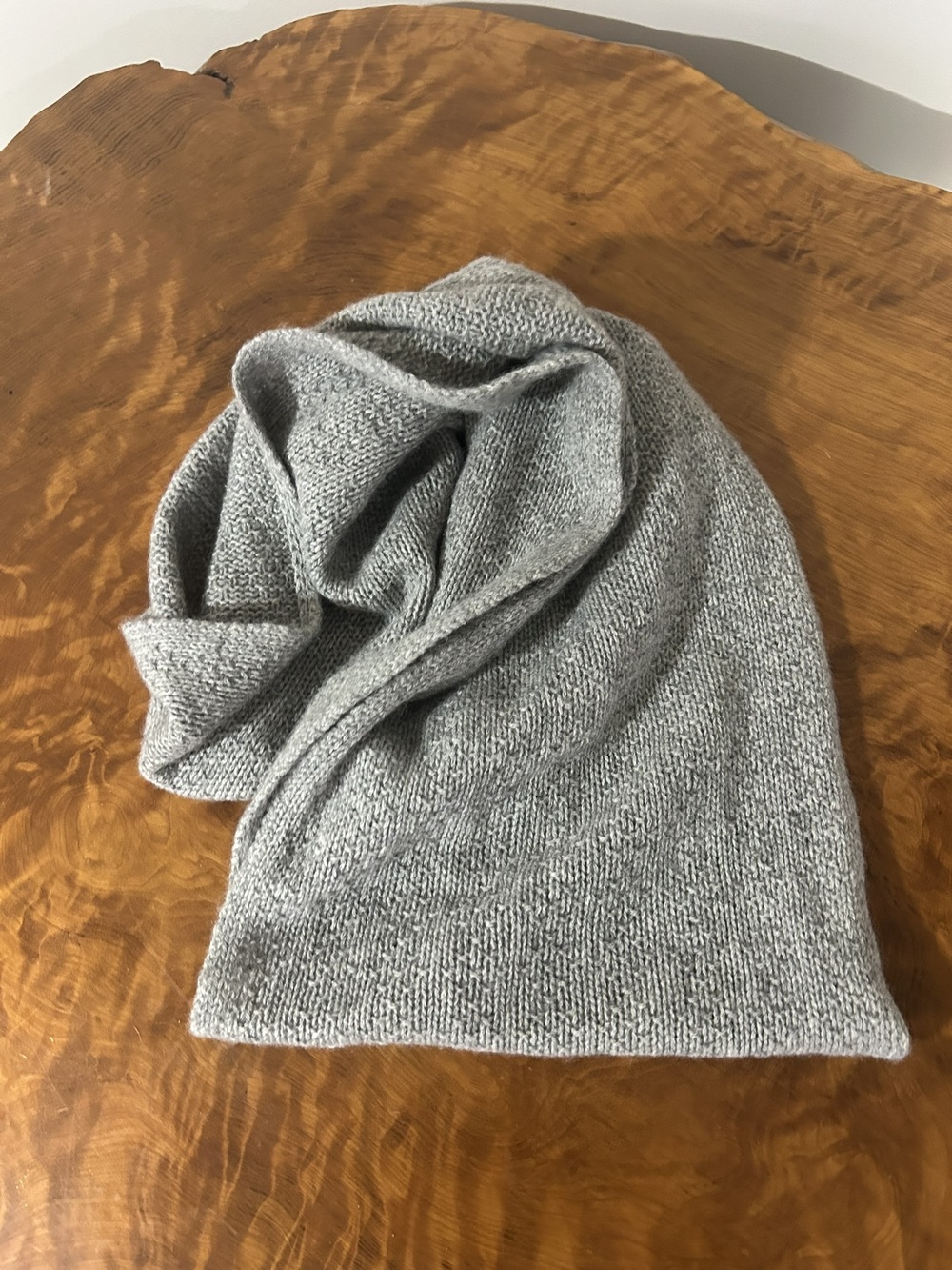 Nordstrom Gray Cashmere Slouchy Beanie Knit Hat Scarf Unisex O S
